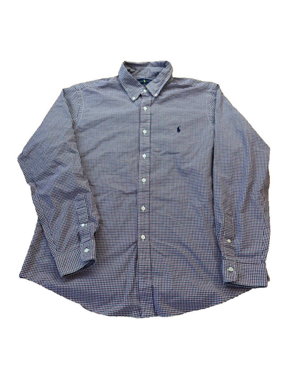 Y2K Preppy Polo Ralph Lauren Shirt Men's Gingham Custom Fit Men's SIze XL